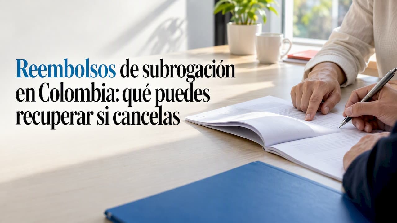 Reembolsos de subrogación en Colombia: qué puedes recuperar si cancelas